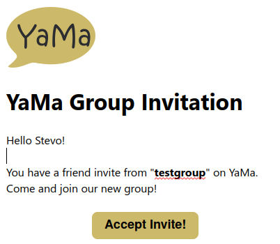 Group invite email