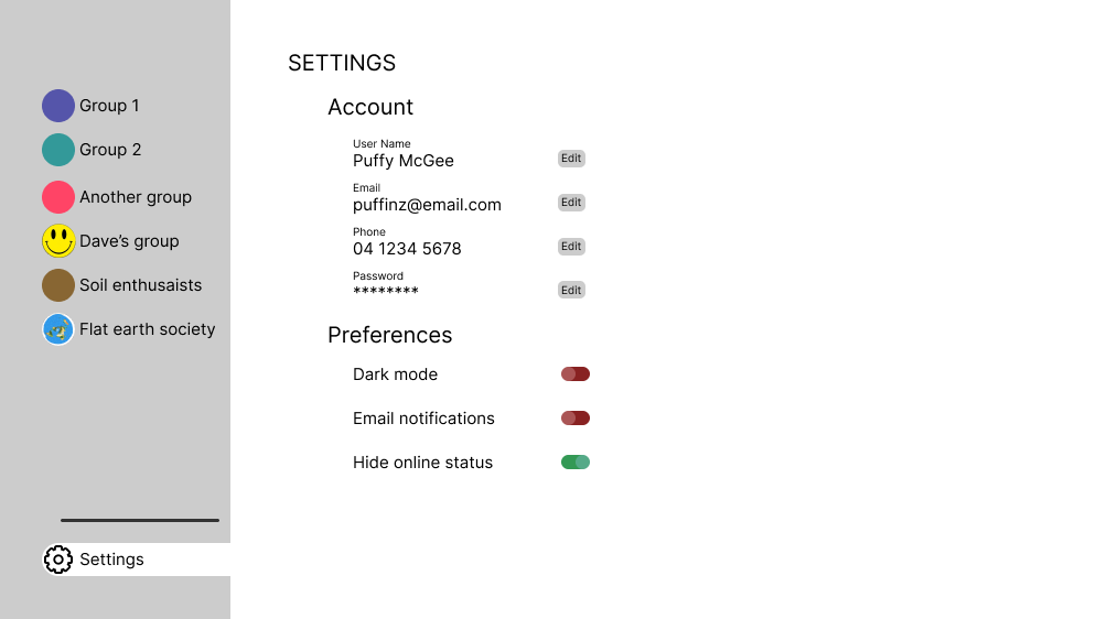 Settings Screen Light Mode